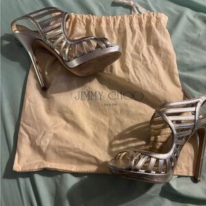 Jimmy Choo Metallic Strappy Heels